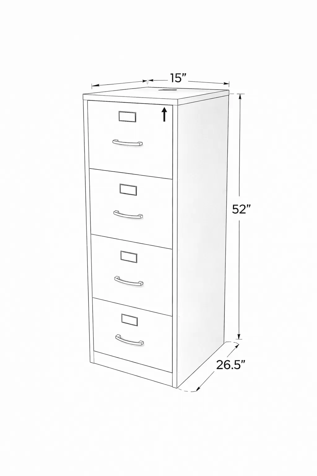 4-Drawer Vertical Filing Cabinet - Image 2