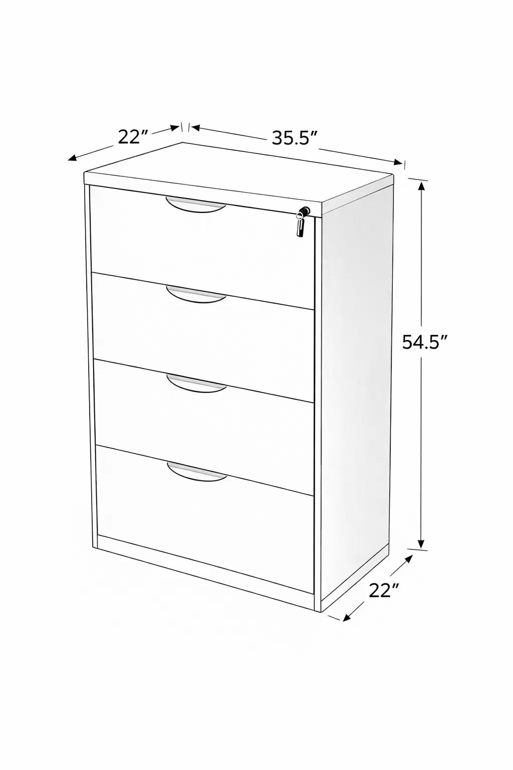 4-Drawer Lateral Filing Cabinet - Image 2
