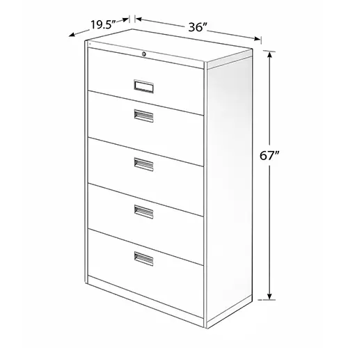 5-Drawer Vertical Filing Cabinet - Image 2