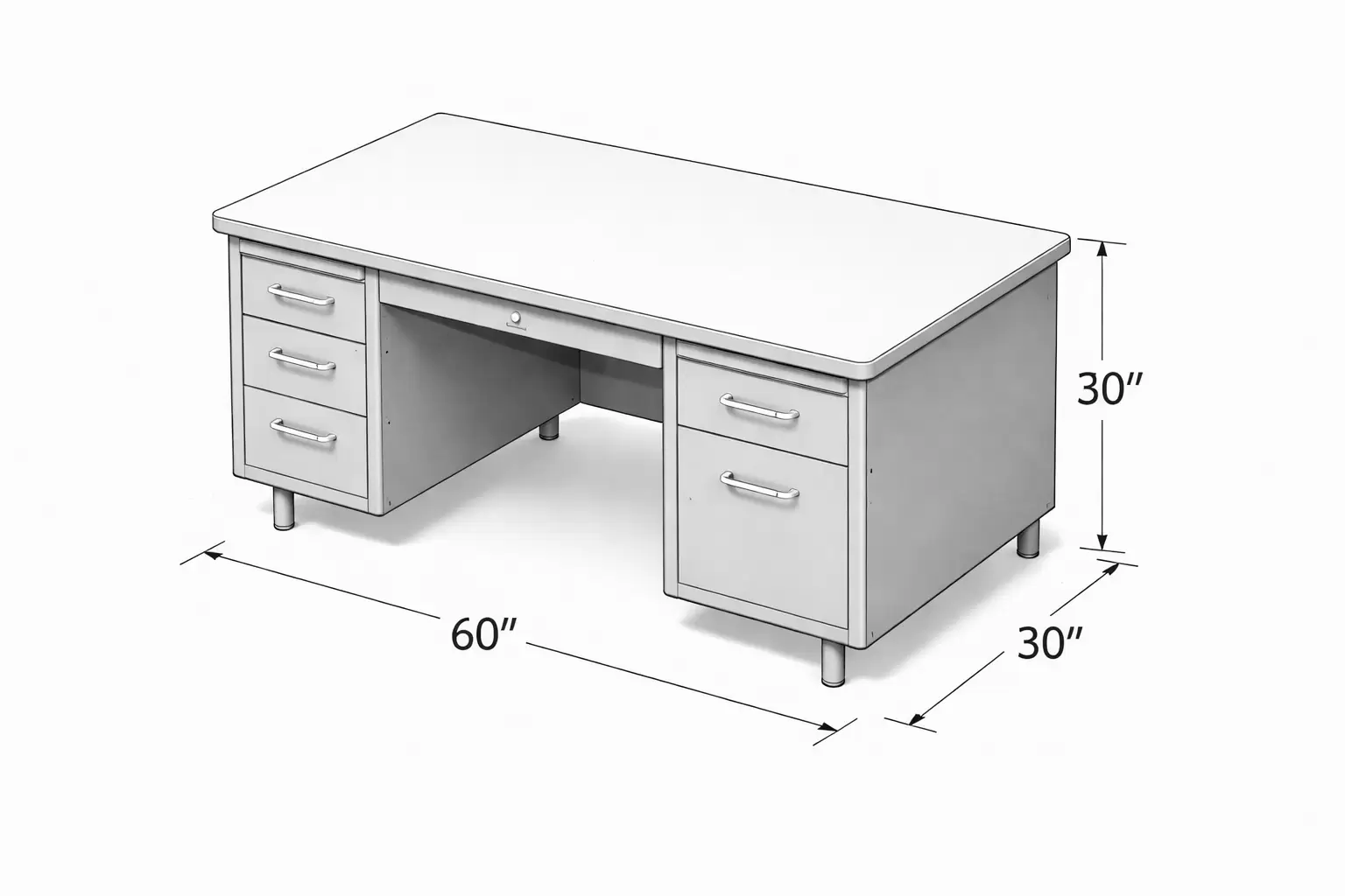 Vintage Steel Desk - Image 2