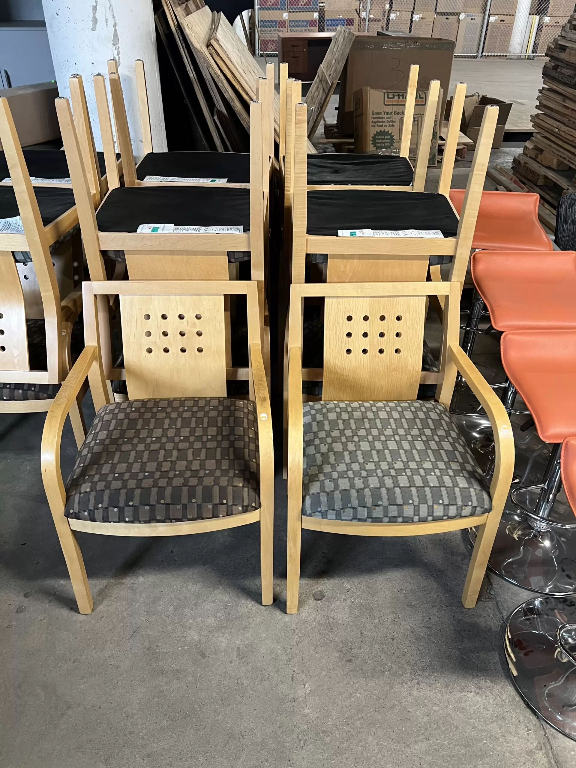 Wood Frame Guest Chairs (14x) ($20 pair/ $80 all) - Image 2